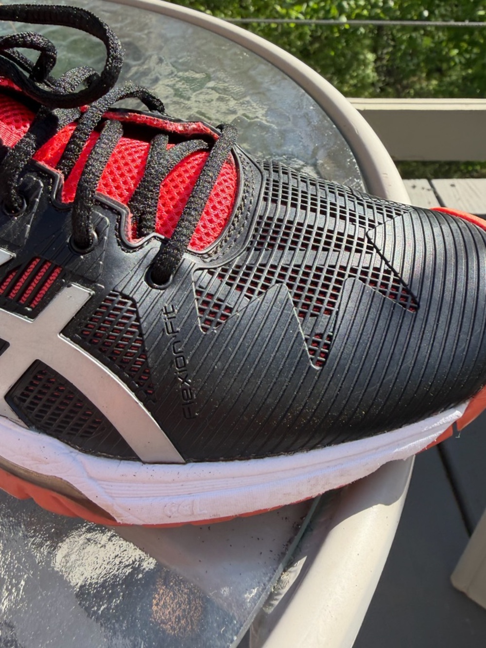 ASICS Gel Solution Speed 3 Red Black Silver Tennis Running Pickleball Shoe 8.5 - Picture 13 of 14